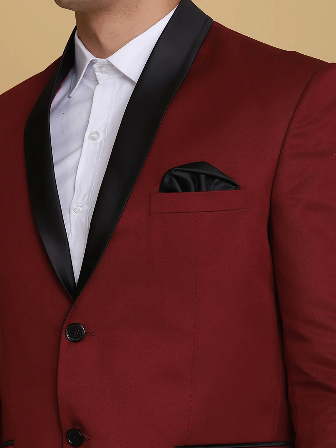 Men Maroon Tuxedo Blazer