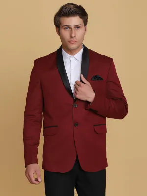 Men Maroon Tuxedo Blazer