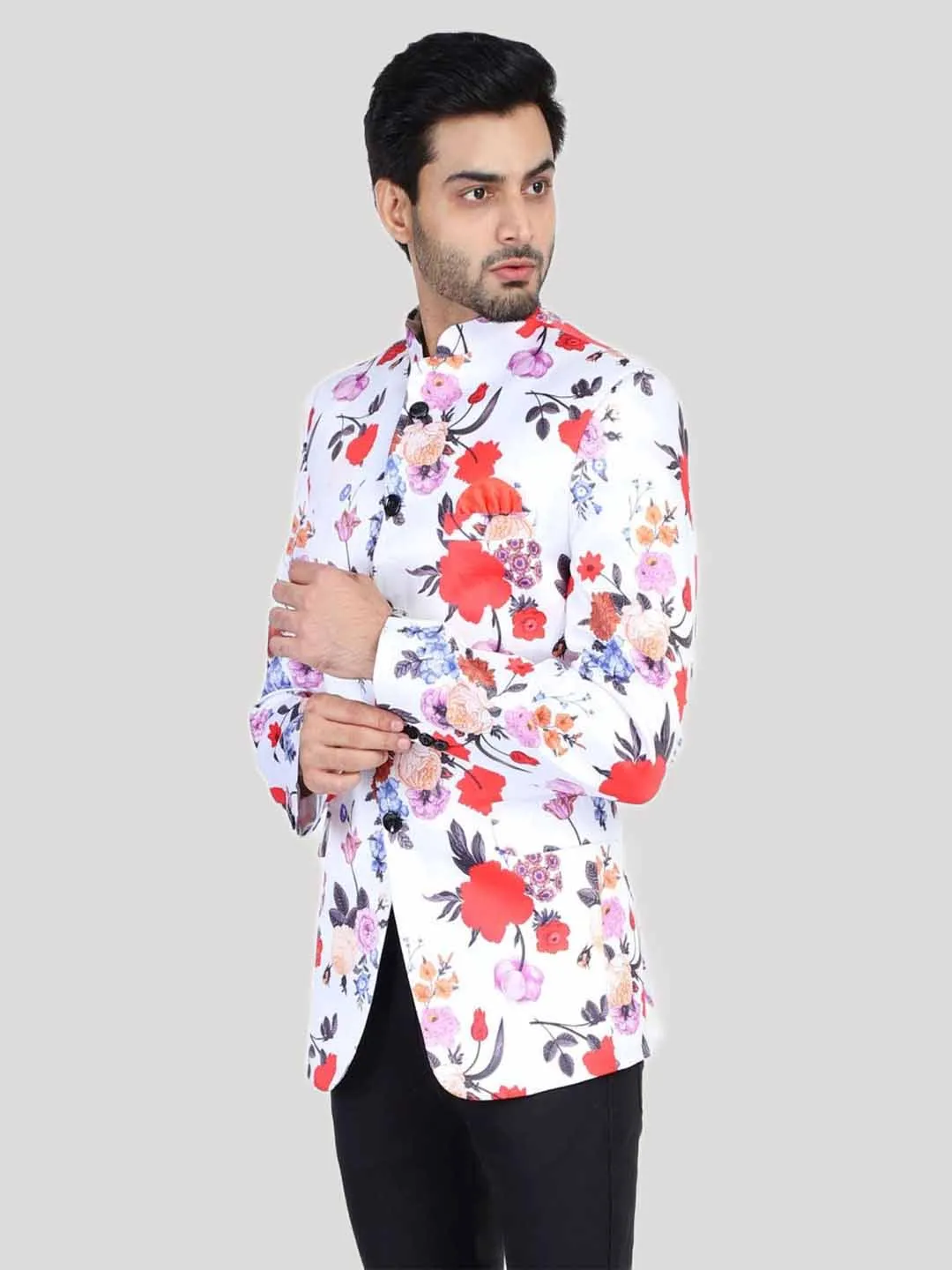 Men Printed Men Blazer With Hanky
