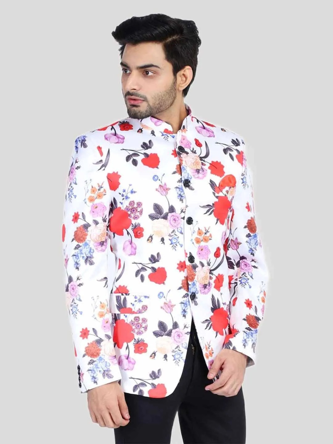 Men Printed Men Blazer With Hanky