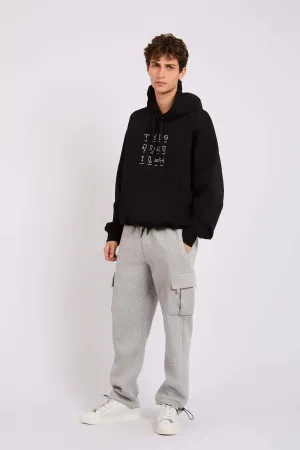 Men Sweat Pant  Wide Leg Grey