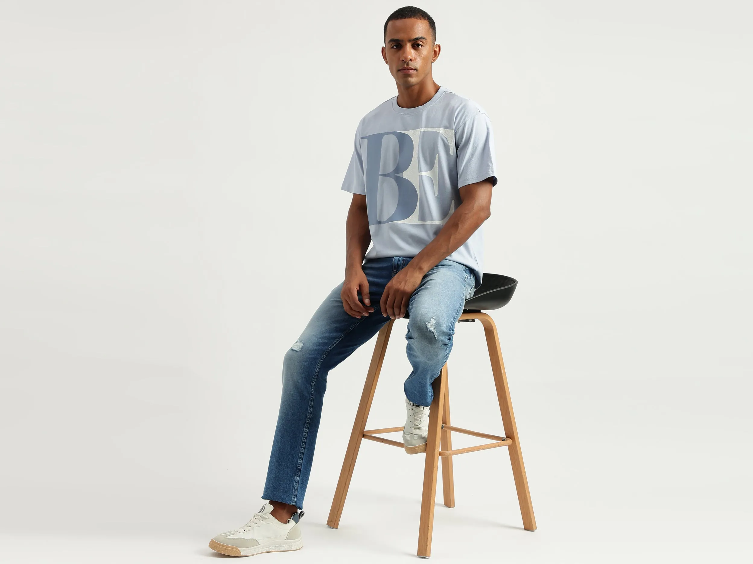 Men's Boxy Fit Round Neck Printed Tshirts