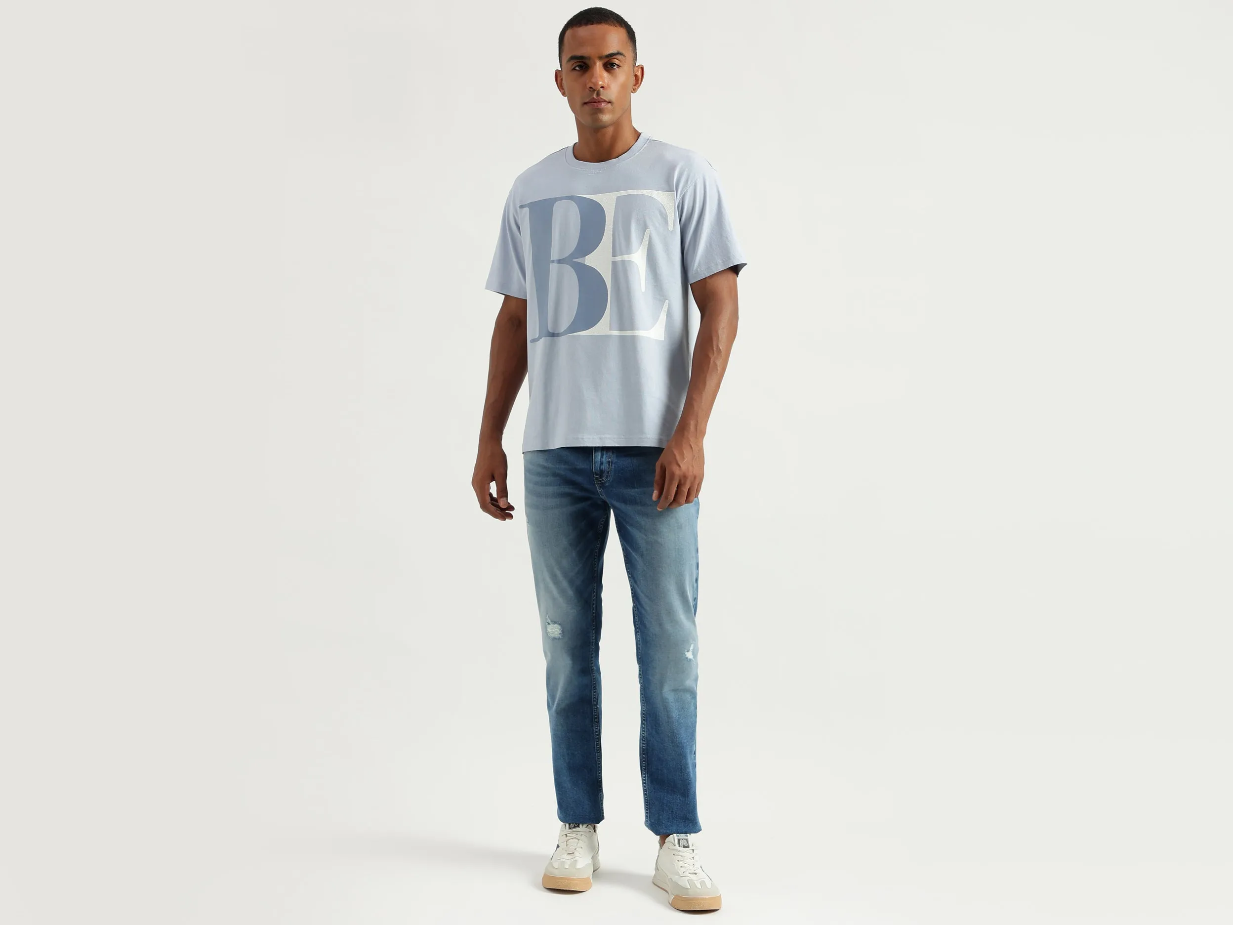 Men's Boxy Fit Round Neck Printed Tshirts