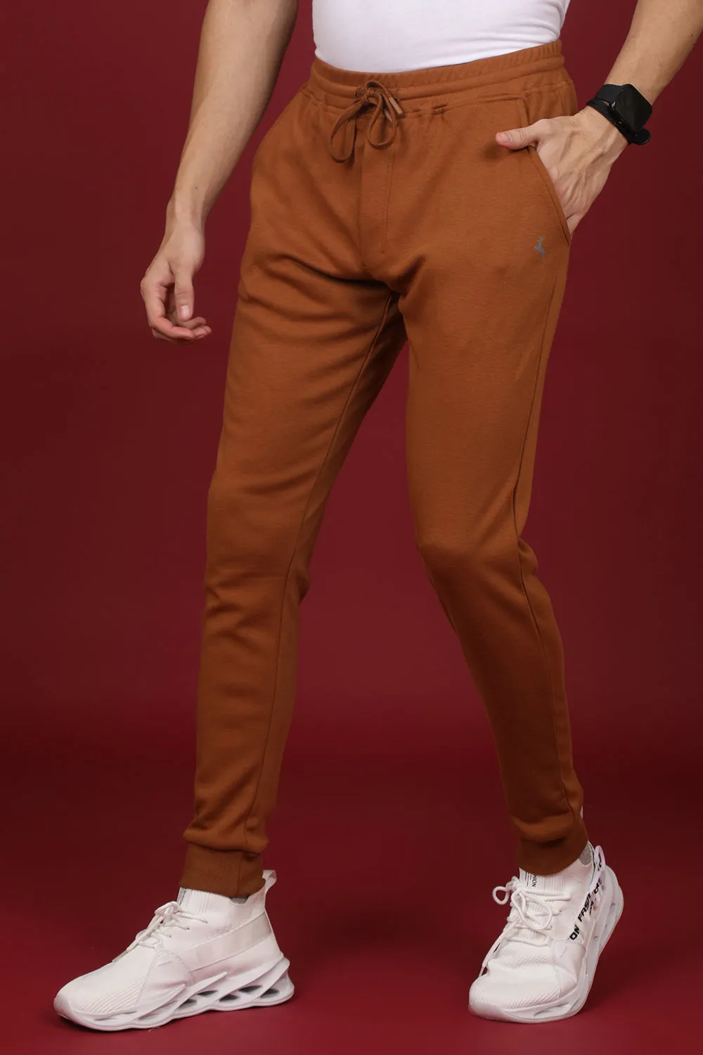 Men's Rubber Solid Joggers with logo
