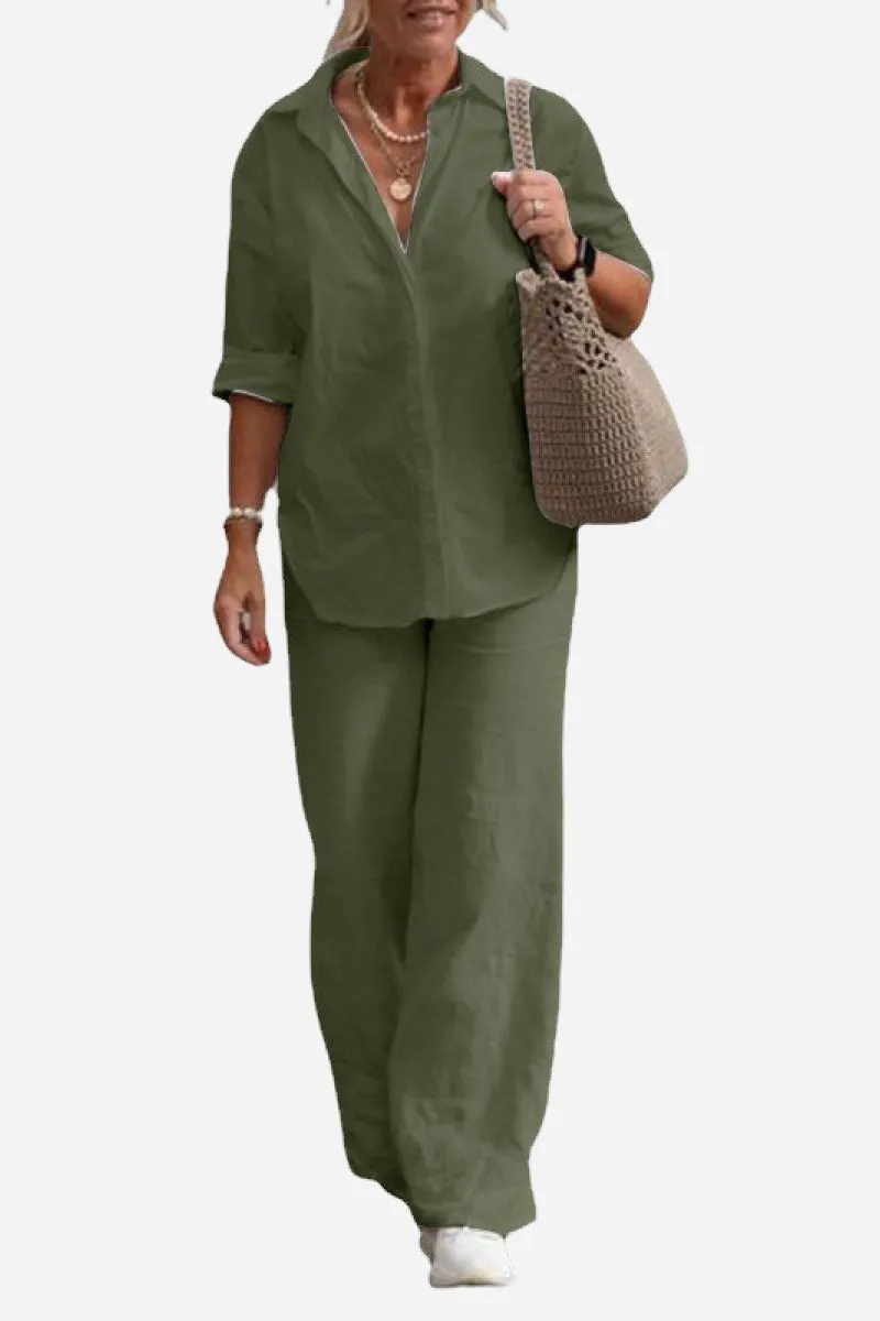 MIA | RELAXED SHIRT & TROUSERS TWO-PIECE SET