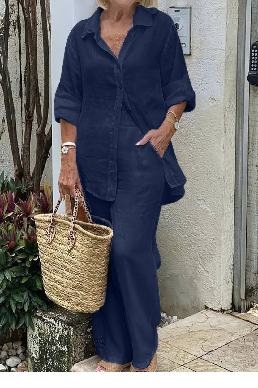 MIA | RELAXED SHIRT & TROUSERS TWO-PIECE SET