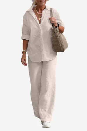 MIA | RELAXED SHIRT & TROUSERS TWO-PIECE SET