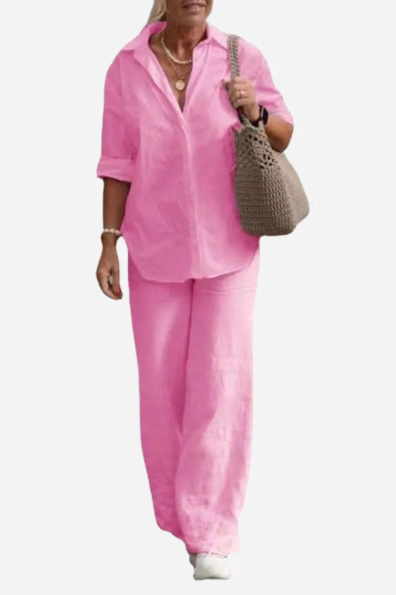 MIA | RELAXED SHIRT & TROUSERS TWO-PIECE SET