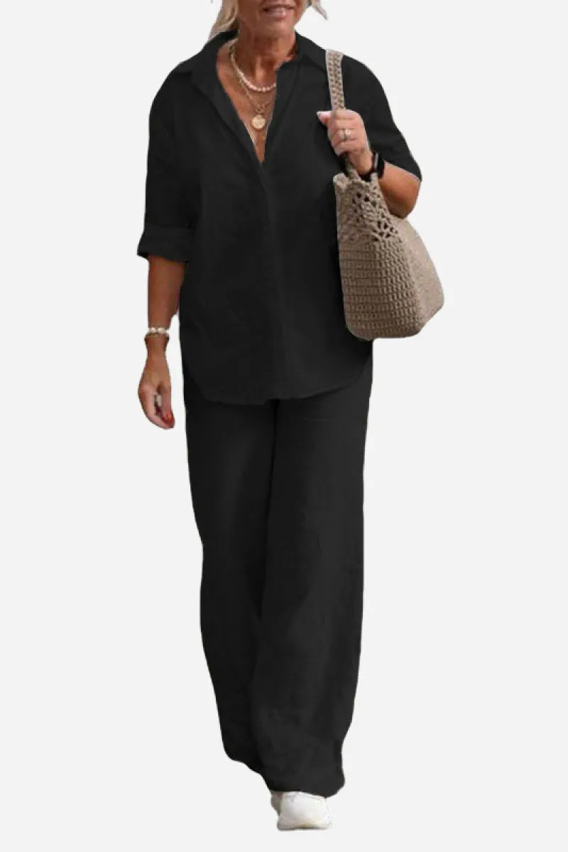 MIA | RELAXED SHIRT & TROUSERS TWO-PIECE SET