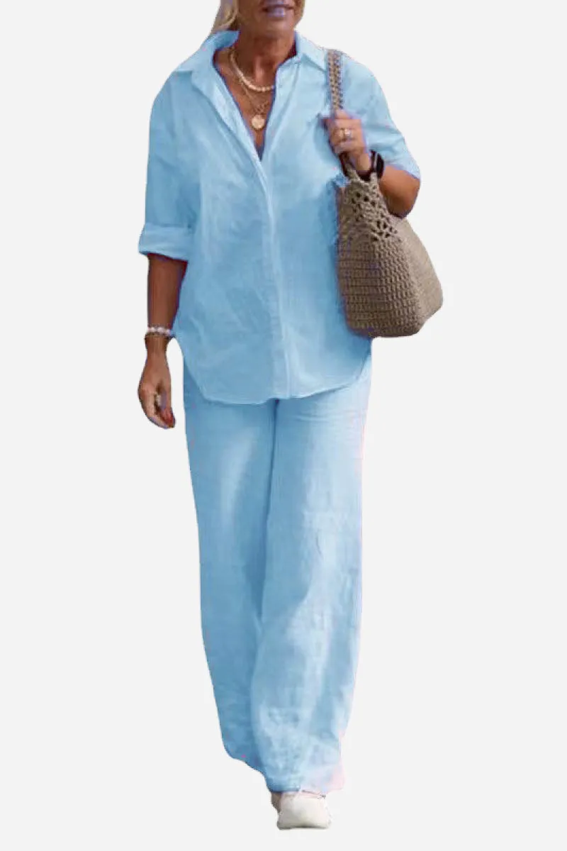MIA | RELAXED SHIRT & TROUSERS TWO-PIECE SET