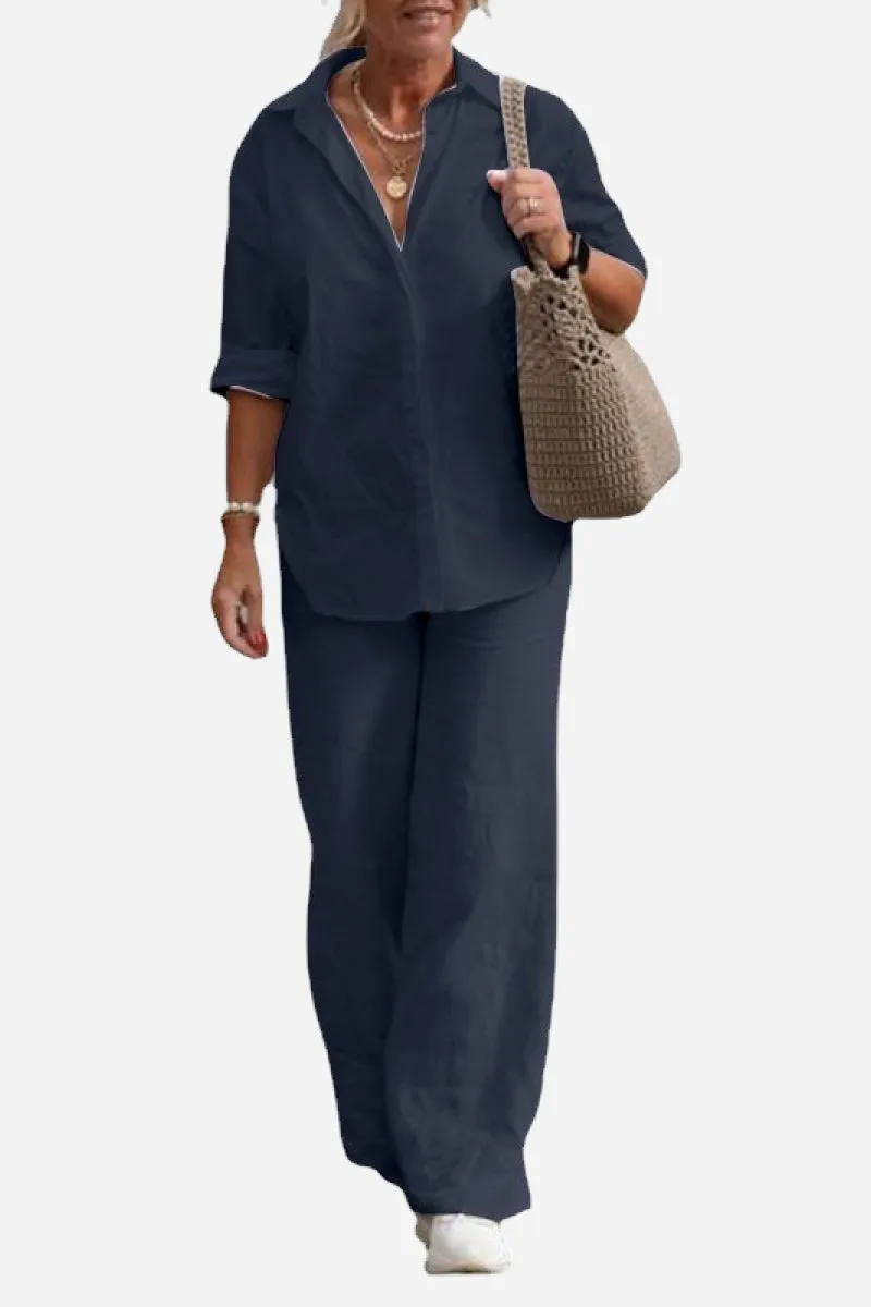 MIA | RELAXED SHIRT & TROUSERS TWO-PIECE SET