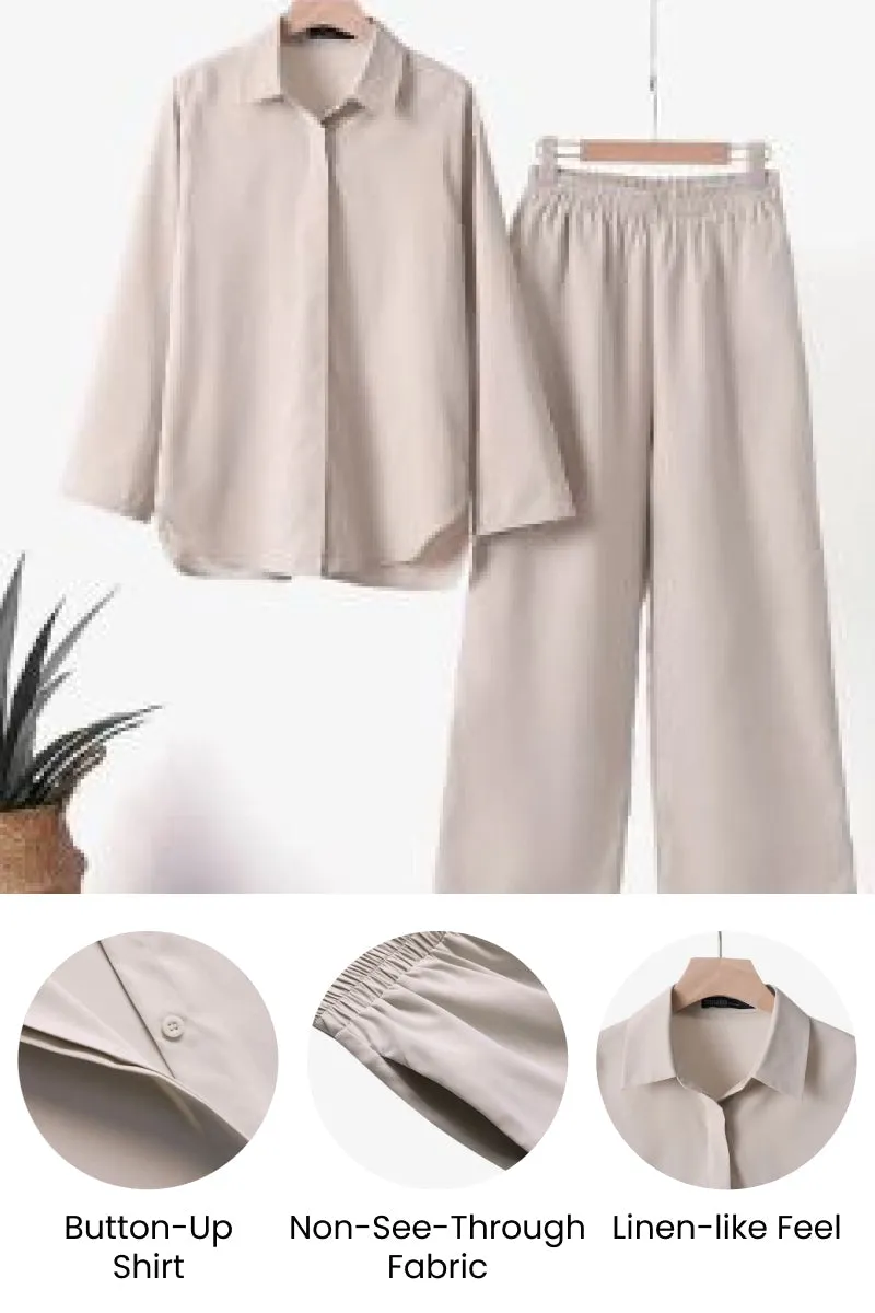 MIA | RELAXED SHIRT & TROUSERS TWO-PIECE SET