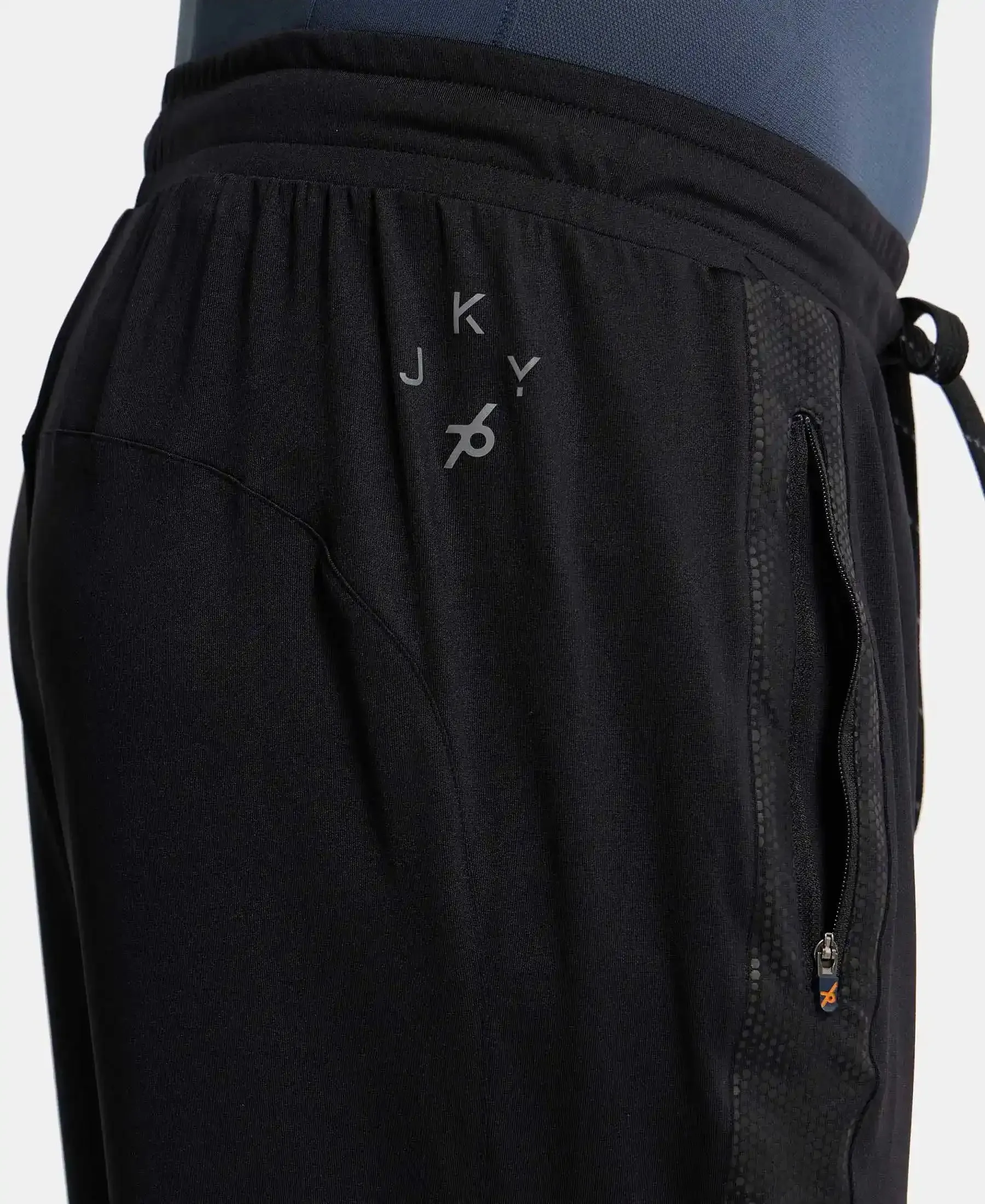 Microfiber Elastane Stretch Jogger with Zipper Pockets and StayDry Treatment - Black