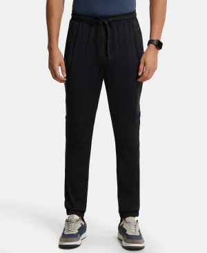 Microfiber Elastane Stretch Jogger with Zipper Pockets and StayDry Treatment - Black