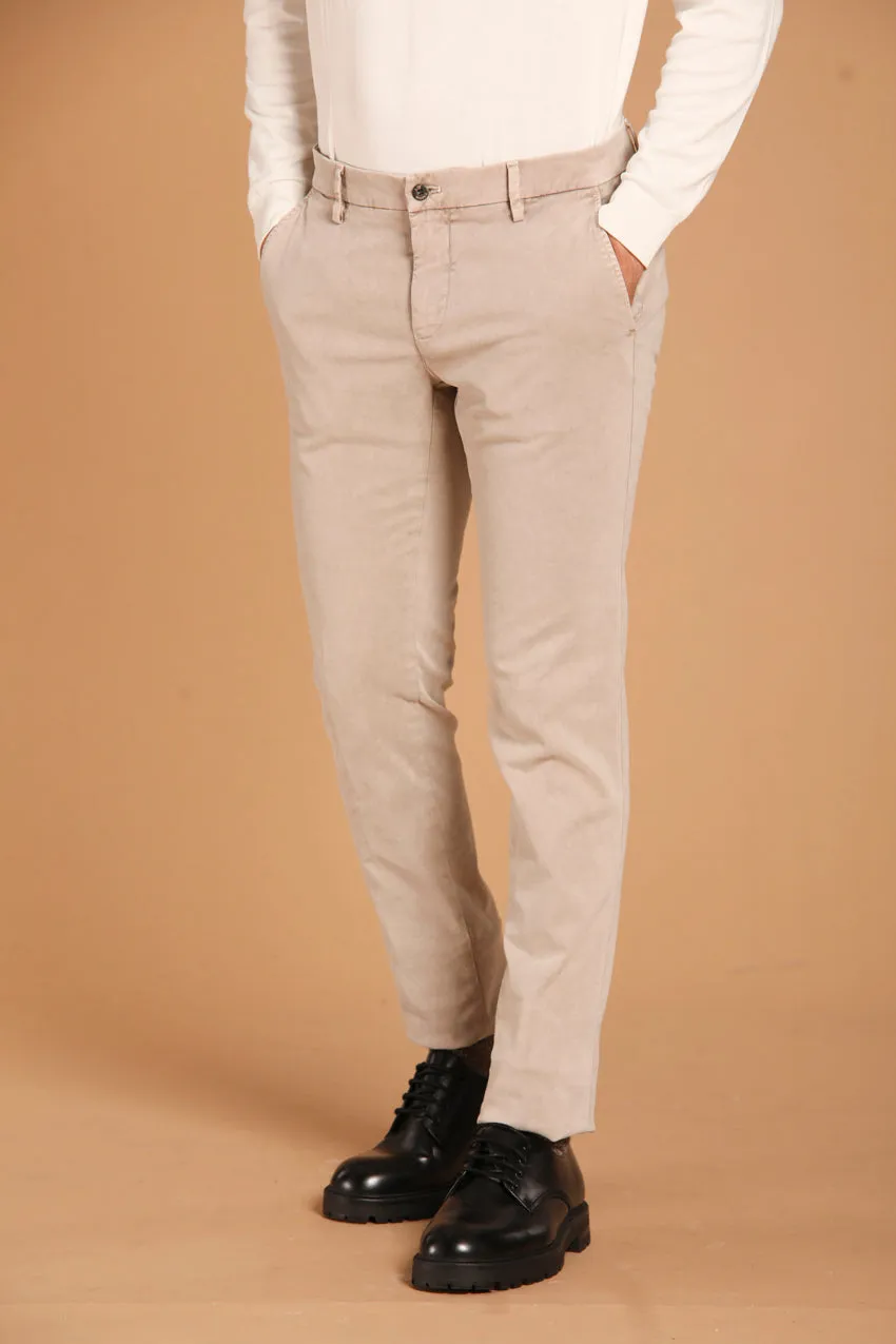 Milano Essential men's chino pants in gabardine stretch with special washing extra slim fit