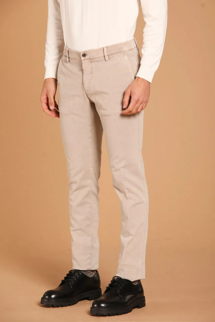 Milano Essential men's chino pants in gabardine stretch with special washing extra slim fit