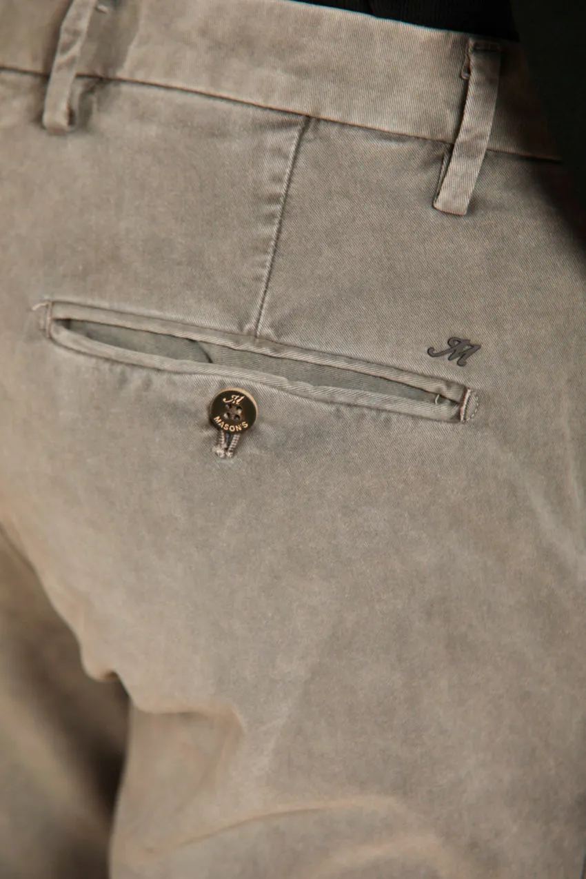 Milano Essential men's chino pants in stretch gabardine with special washing Extra Slim fit