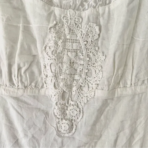 Morgan White Cotton Multi Lace Tiered Sleeveless Maxi Dress