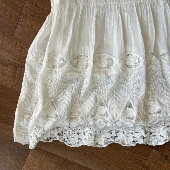 Morgan White Cotton Multi Lace Tiered Sleeveless Maxi Dress