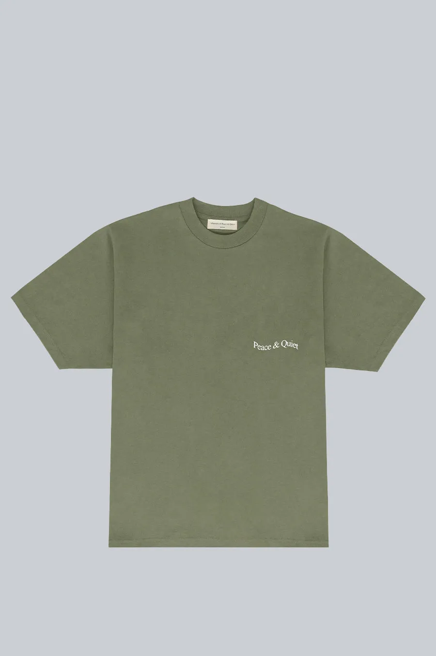 MUSEUM OF PEACE AND QUIET WORDMARK SHIRT OLIVE