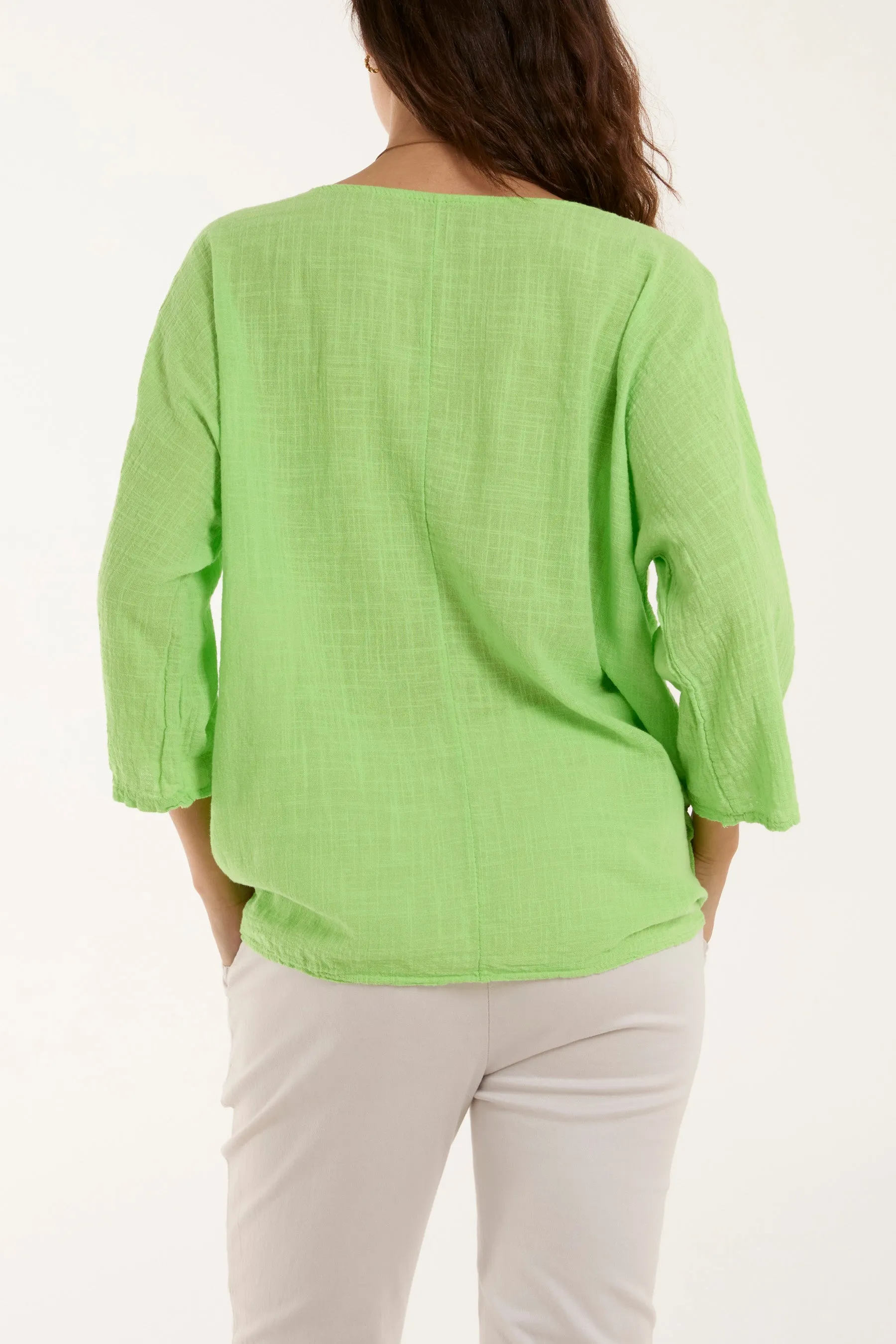 Necklace 3/4 Sleeve Blouse