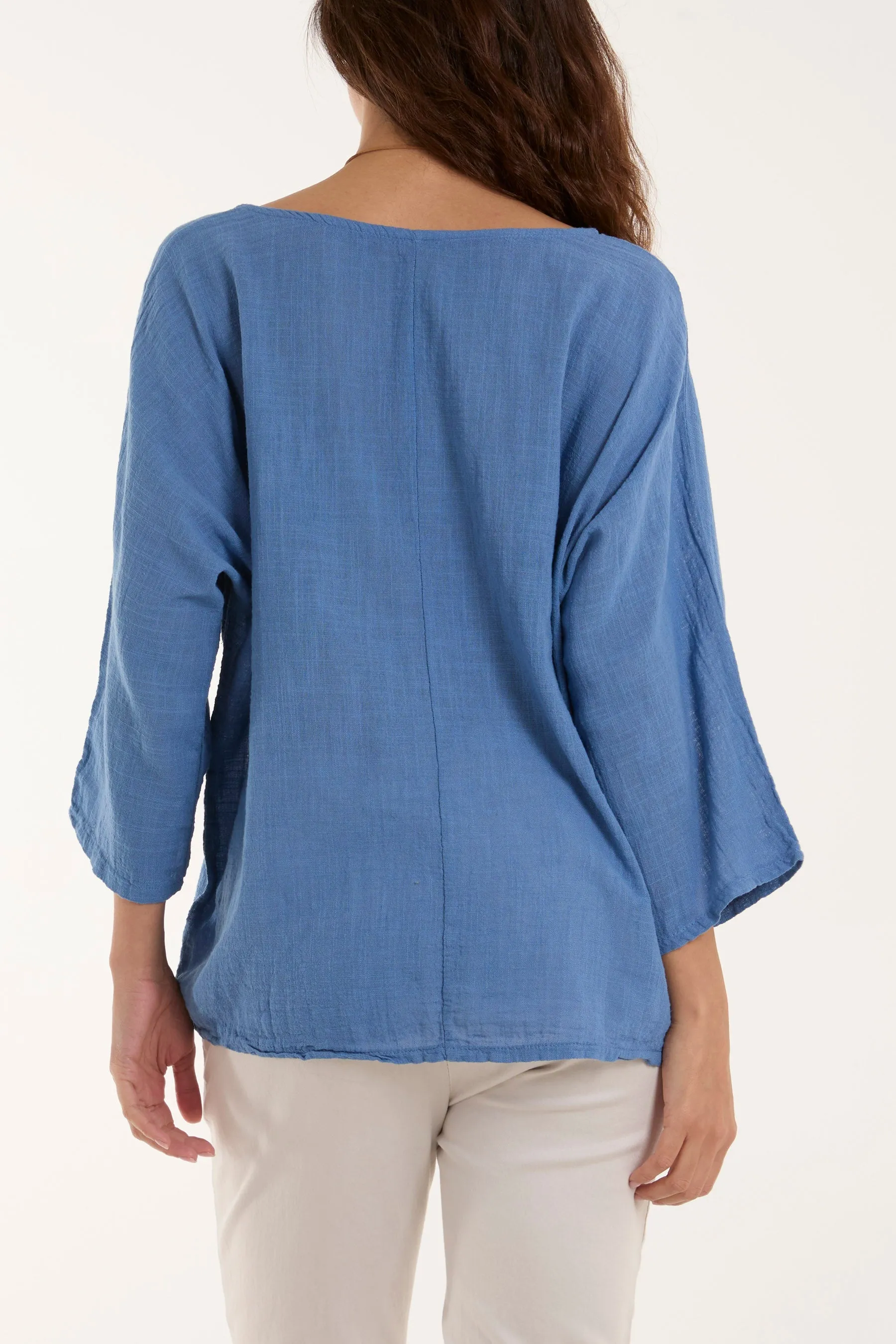 Necklace 3/4 Sleeve Blouse