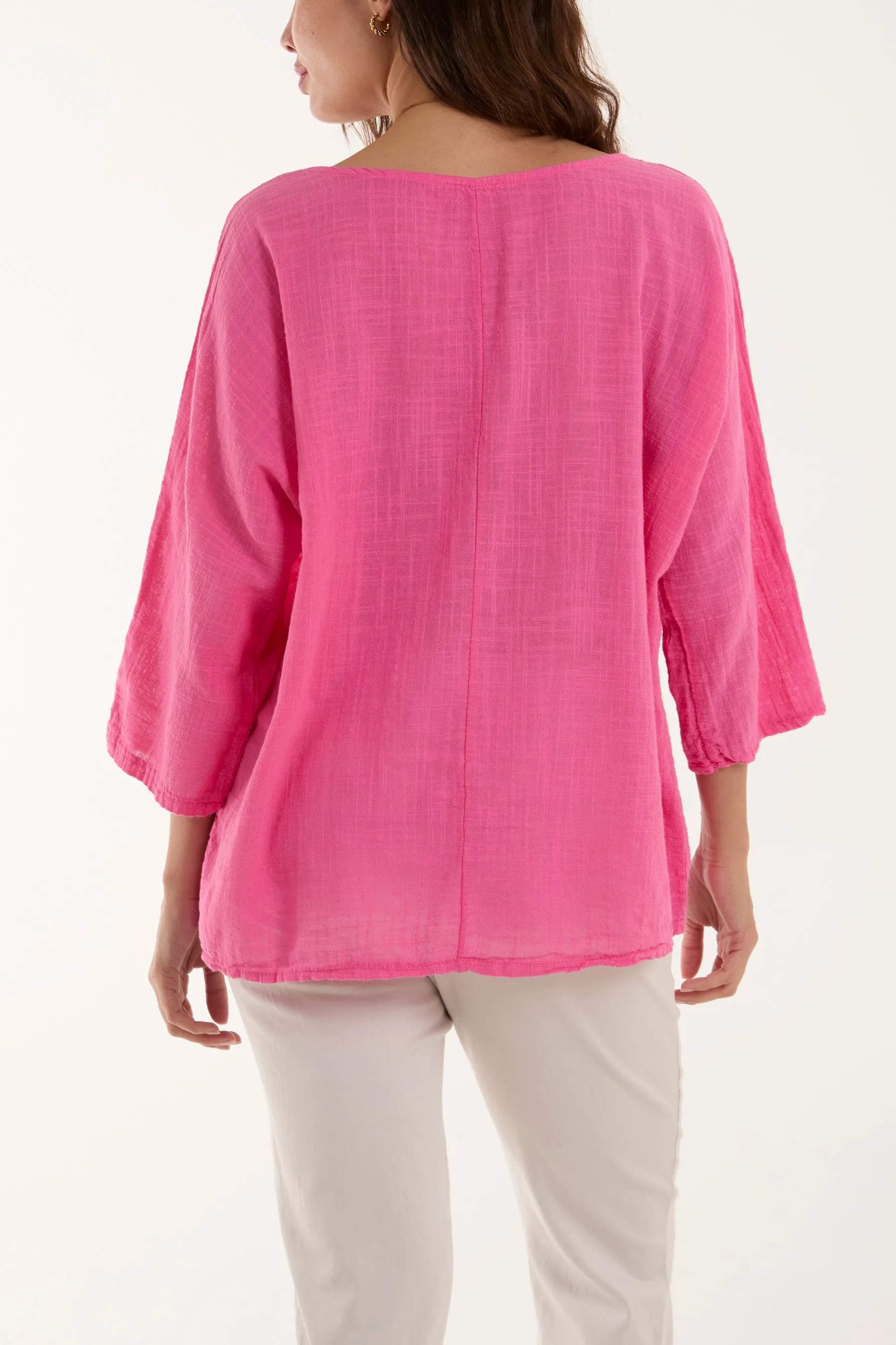 Necklace 3/4 Sleeve Blouse