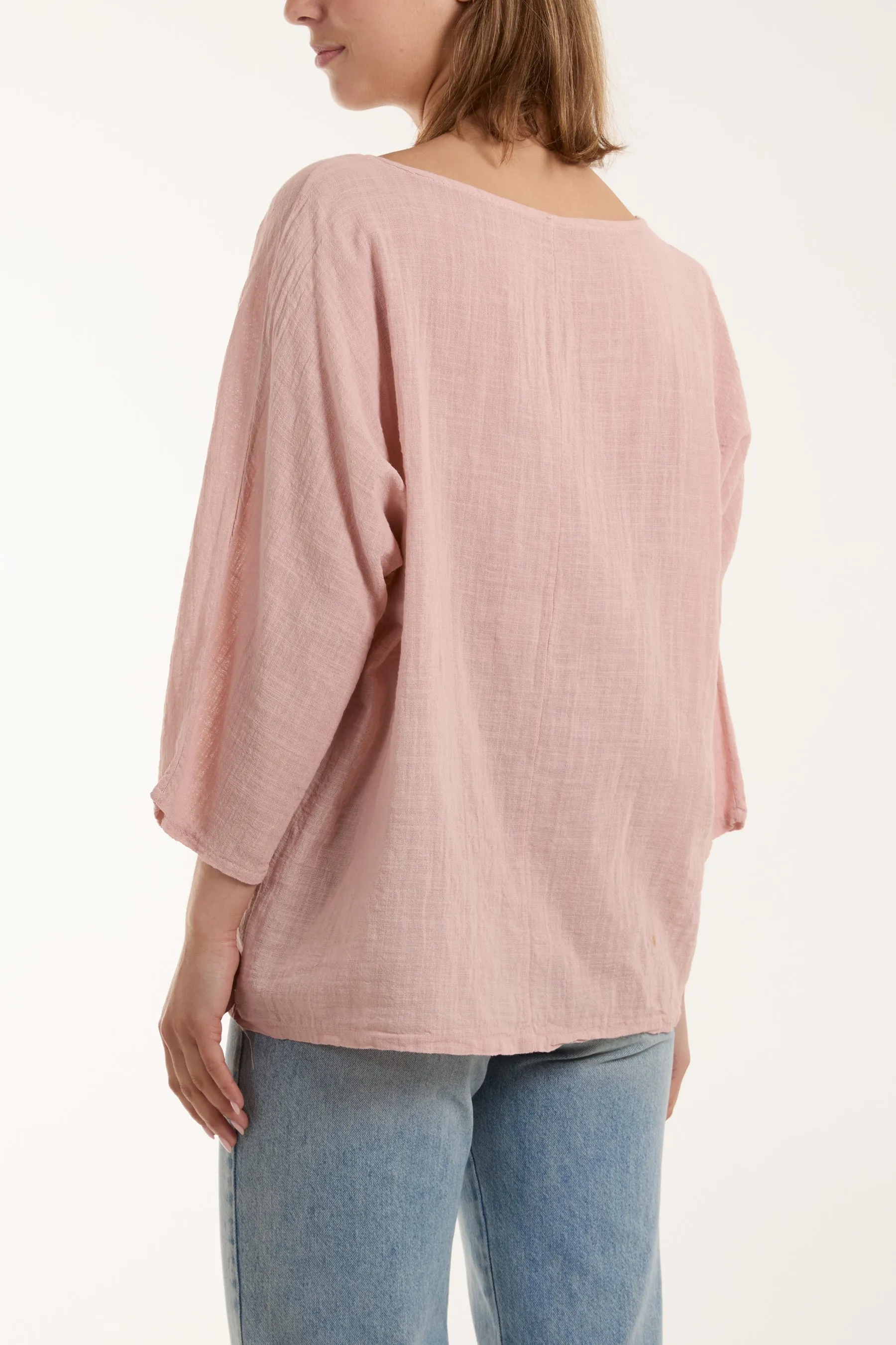 Necklace 3/4 Sleeve Blouse