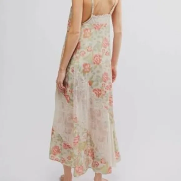 new FREE PEOPLE First Date Printed Maxi Slip Tea Combo 5M34S2