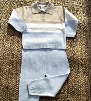New In Artesania Granlei Boys Block Knitted Tracksuit
