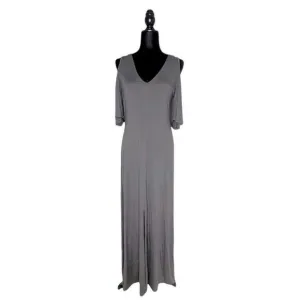 NEW LAMADE Gray Cold Shoulder Maxi Dress
