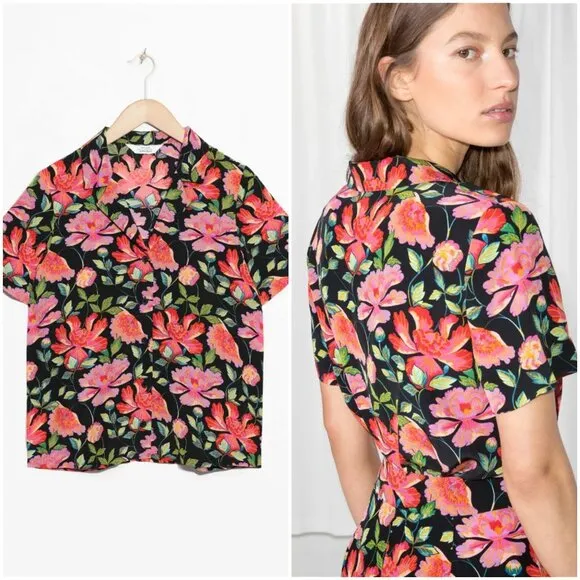 NWT &amp; Other Stories Peony print button down shirt and maxi skirt SET size 4 S xs