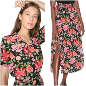 NWT &amp; Other Stories Peony print button down shirt and maxi skirt SET size 4 S xs