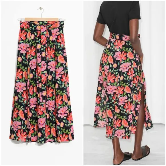 NWT &amp; Other Stories Peony print button down shirt and maxi skirt SET size 4 S xs
