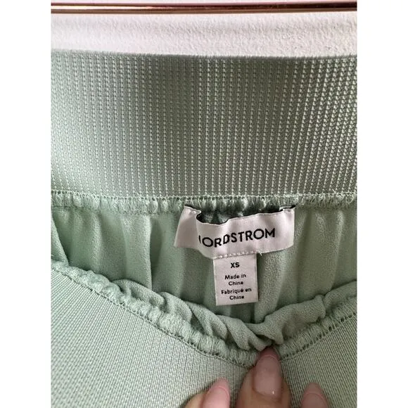 NWT Nordstrom Mint Green Accordian Pleat Maxi Skirt Preppy Coquette Glam Chic XS