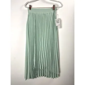NWT Nordstrom Mint Green Accordian Pleat Maxi Skirt Preppy Coquette Glam Chic XS