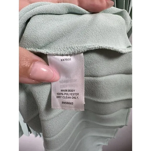 NWT Nordstrom Mint Green Accordian Pleat Maxi Skirt Preppy Coquette Glam Chic XS