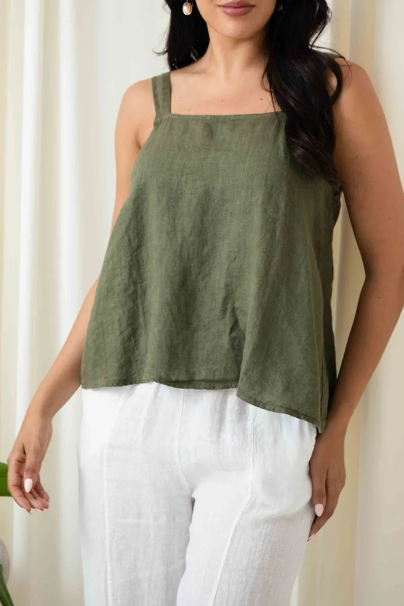 Oasis Tie Back Singlet | Khaki