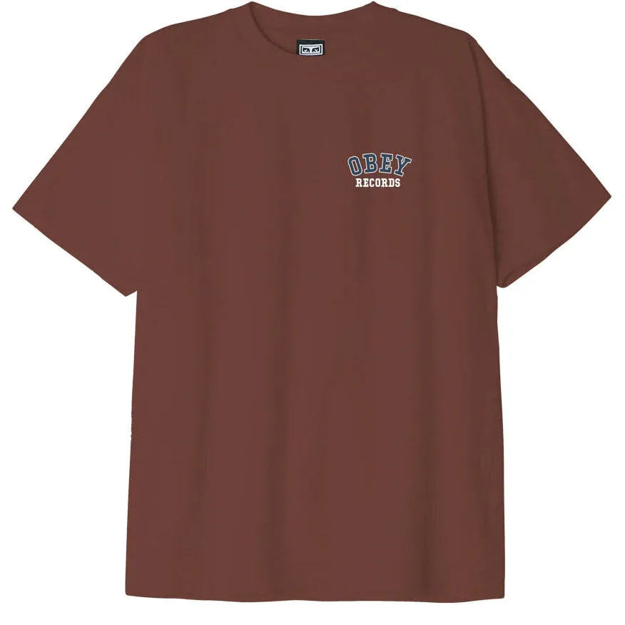 Obey records t-shirt sepia