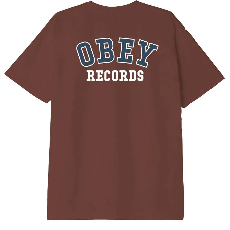 Obey records t-shirt sepia