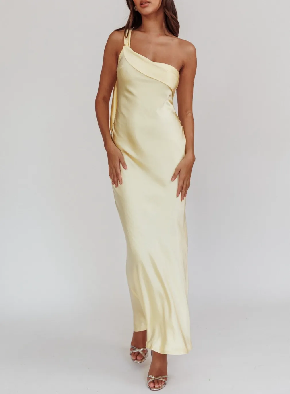 One Shoulder Ruffle Maxi Dress