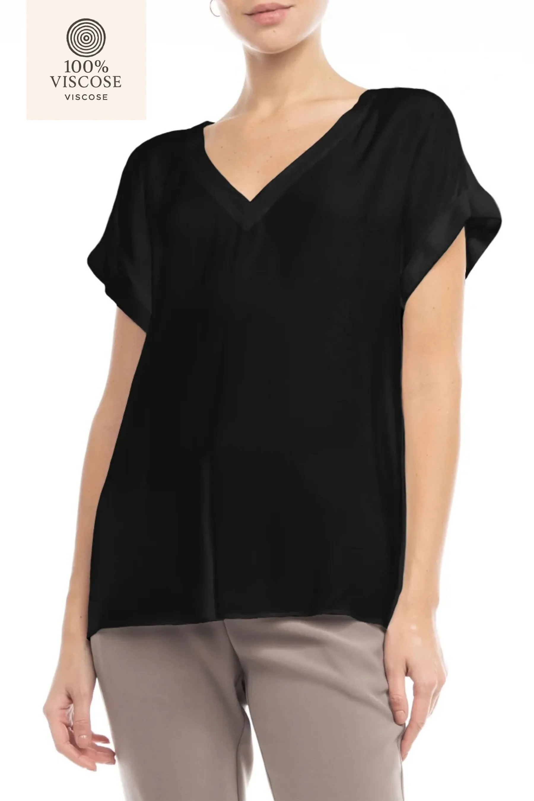 Oversized V-Neck Blouse