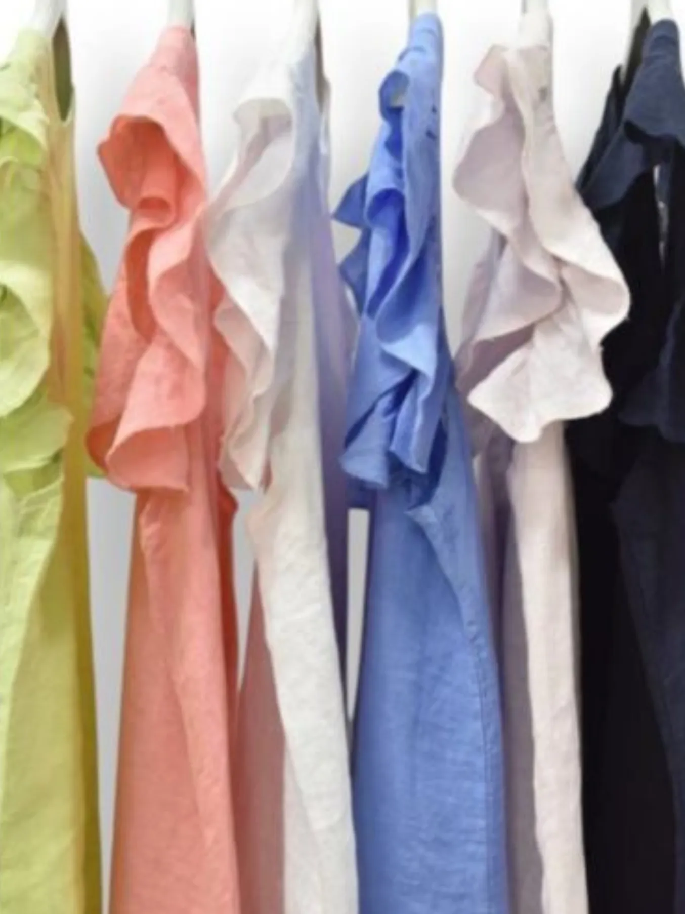 Pale Coral Frill Sleeve Linen Top