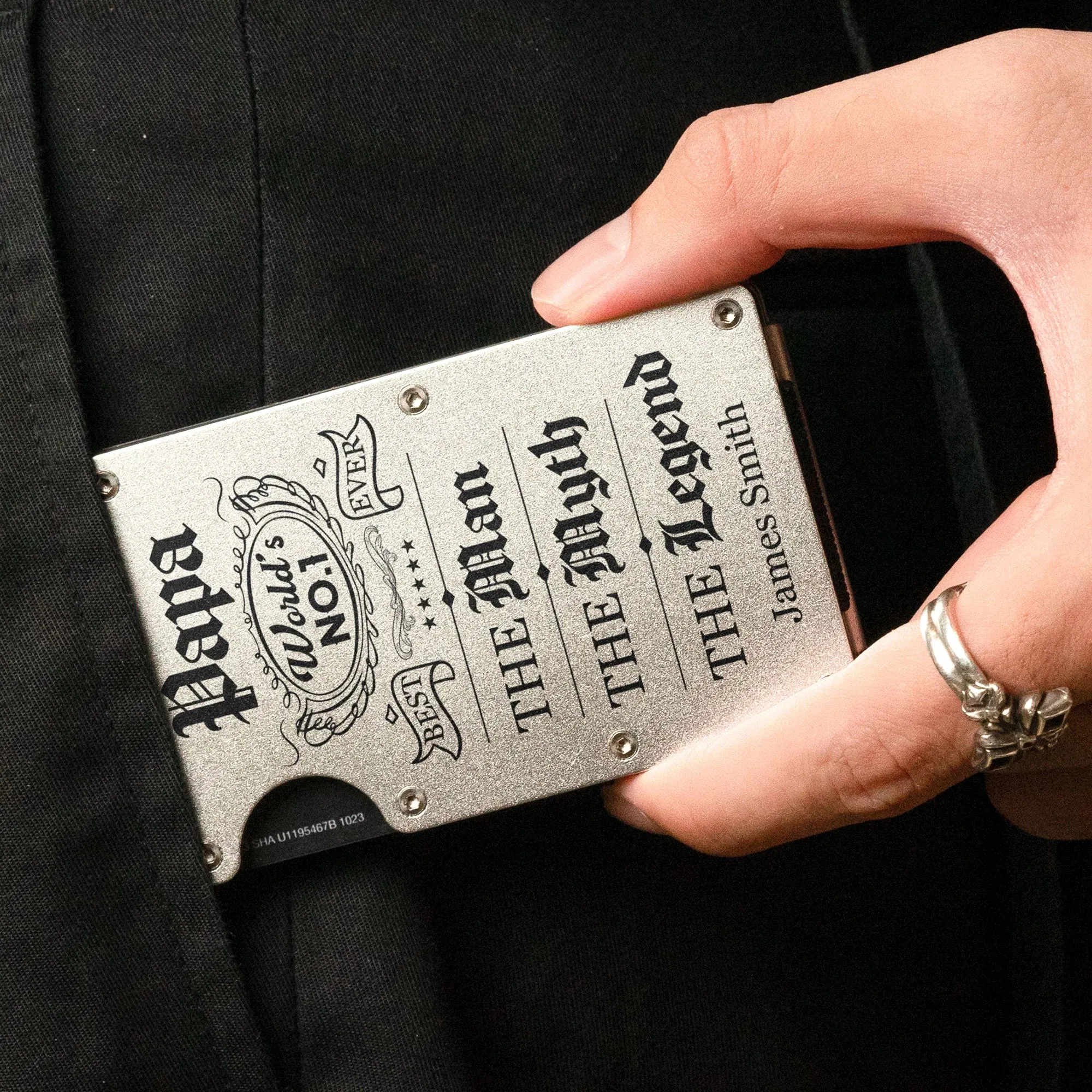 Papa No1 The Man The Myth The Legend - Personalized Metal Card Holder