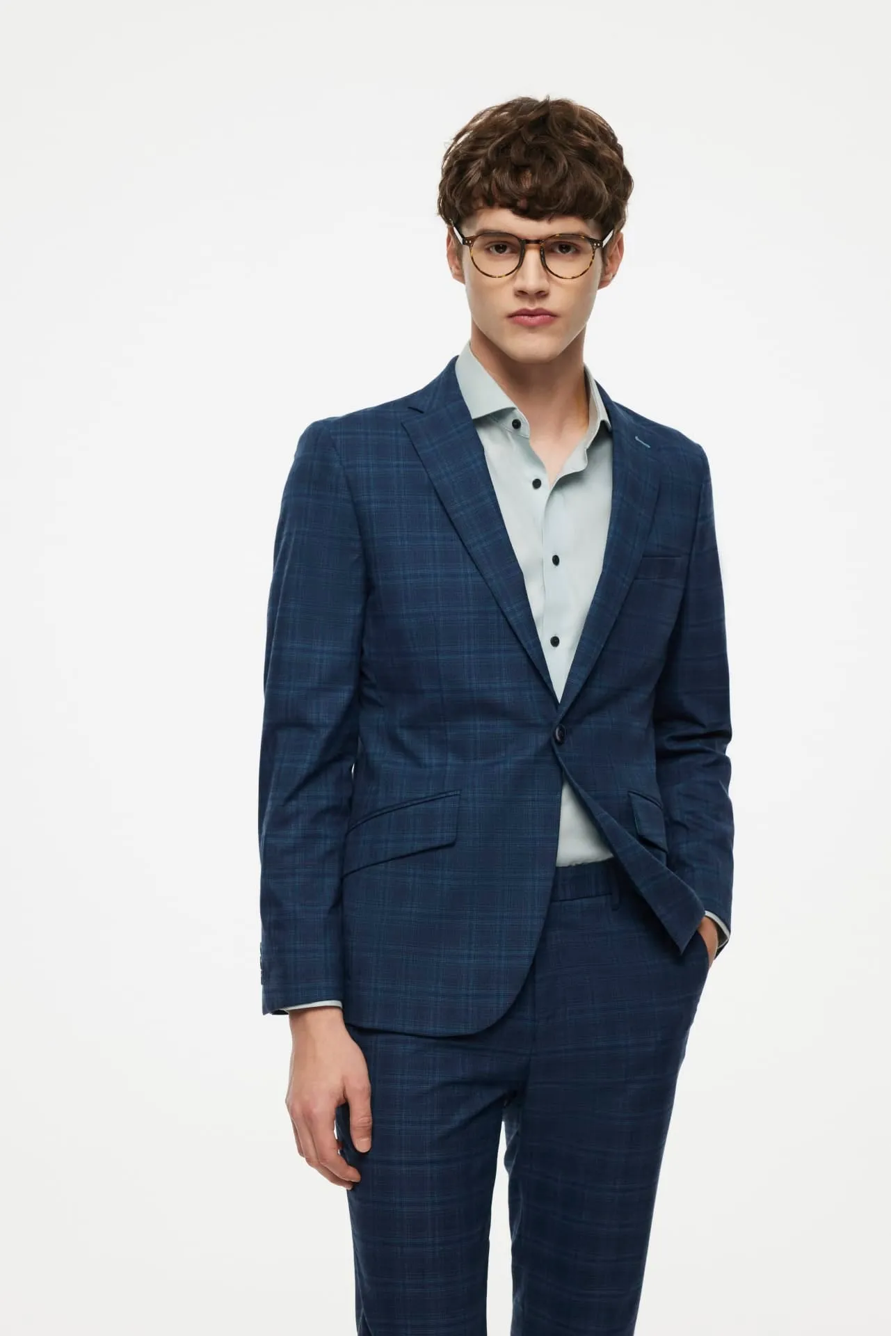 Pattern Suit Poly Rayon Check Suit Blazer