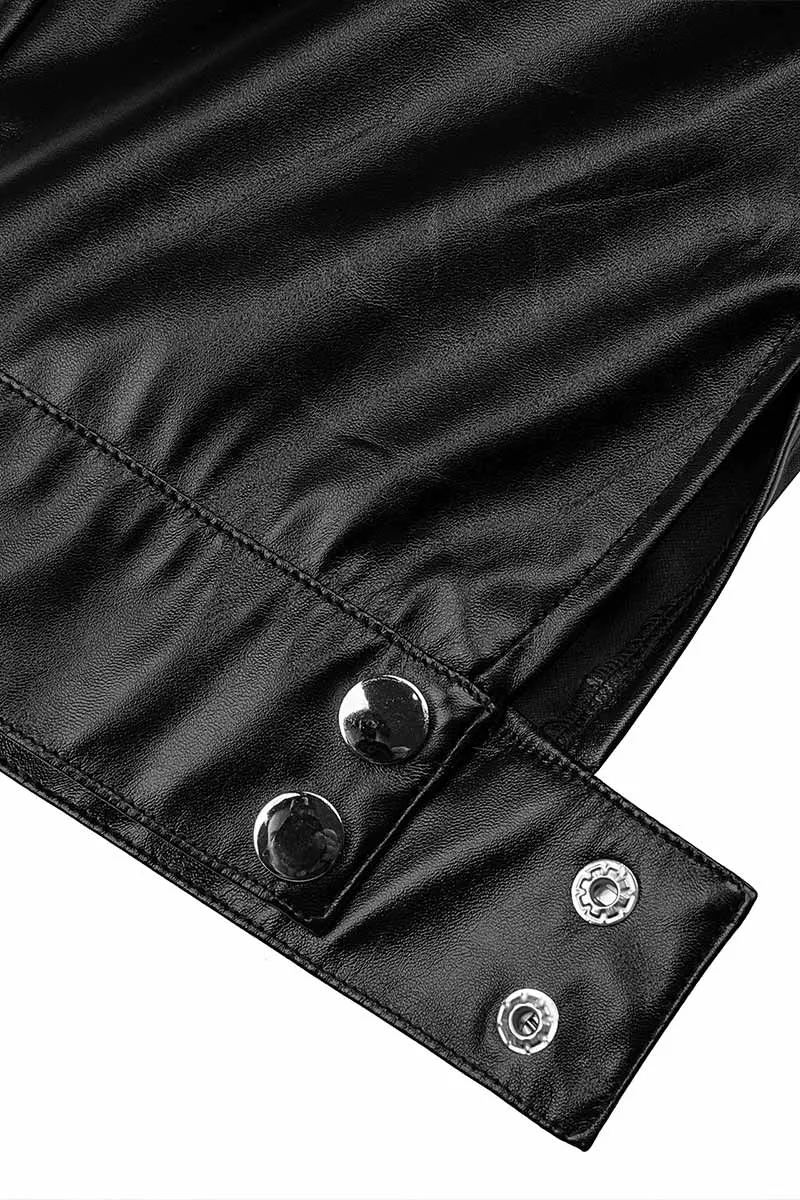 PI659 Faux Leather High Waist Pants