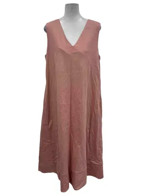 Pink V Neck Flowy Dress