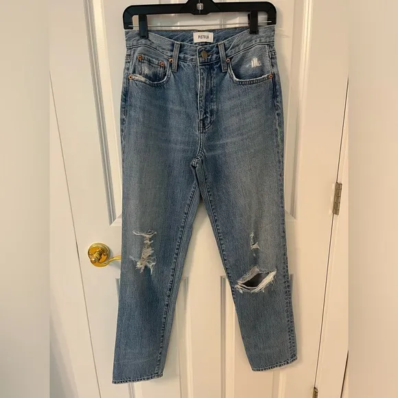 Pistola Denim NWOT Presley Distressed Relaxed Roller Jeans Medium Wash