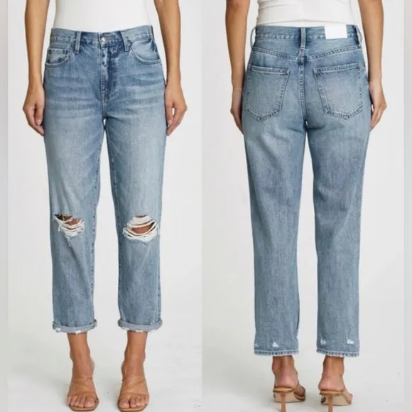 Pistola Denim NWOT Presley Distressed Relaxed Roller Jeans Medium Wash