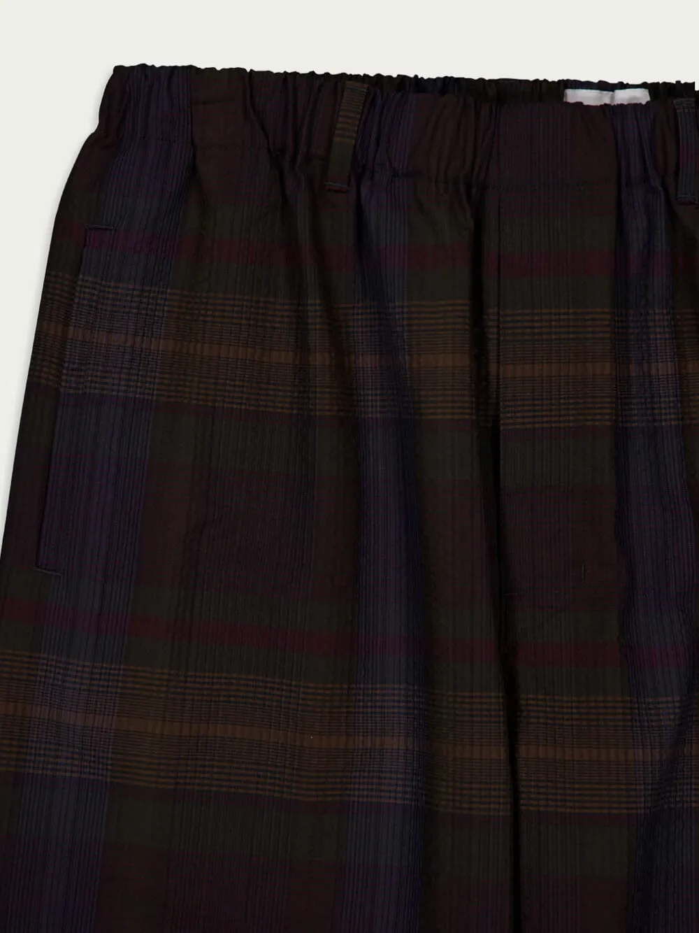 Plaid-Check Tapered Wool Trousers